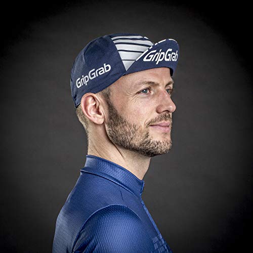 GripGrab Gorra Ciclismo Clásica Estilo Retro de Algodón Unisex Bicicleta Carretera, MTB y Gravel Negro, Blanco y Azul