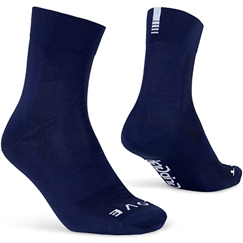 GripGrab Lightweight SL Performance Summer Cycling Socks Eyecatching 8 Colours 2 Lengths for Road Mountain Gravel Bike, azúl marino, 44-47