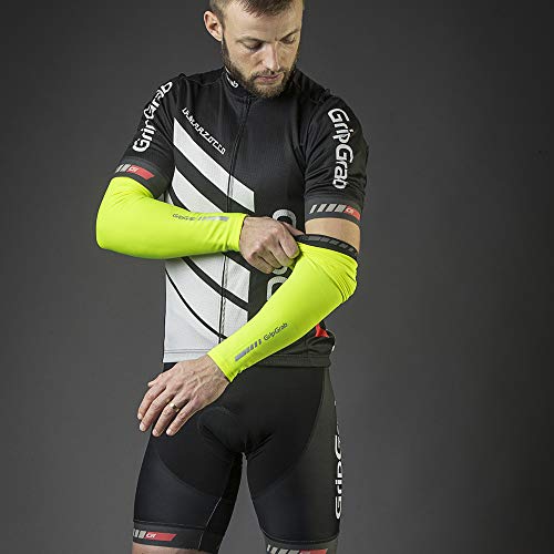 GripGrab Manguitos de Ciclismo Térmicos Clásicos Antideslizantes Calentadores de Brazos Otoño Invierno Negro, Adultos Unisex, Amarillo Neón, M