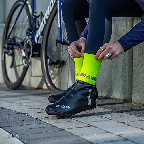 GripGrab Polainas para Tobillos Sella Cubrezapatillas Impermeable de Neopreno Lluvia Ciclismo Carretera MTB Cubrebotas, Adultos Unisex, Amarillo Neón, L/XL