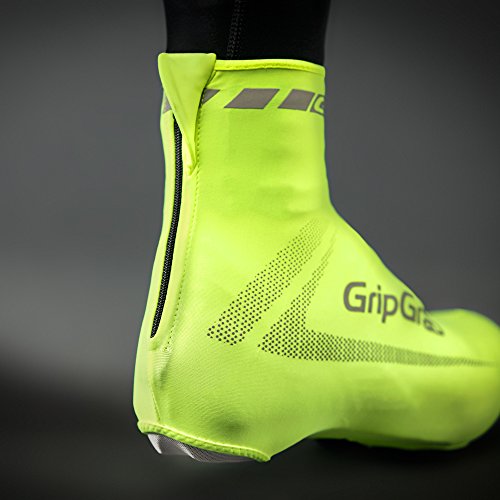 GripGrab RaceAero Bike Summer Aero Overshoes-Lightweight Lycra Cycling Shoe-Covers for Time Trial and Road Racing Cubrebotas Ciclismo, Unisex-Adult, Amarillo Neón, One Size