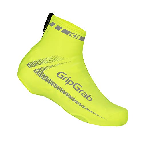 GripGrab RaceAero Bike Summer Aero Overshoes-Lightweight Lycra Cycling Shoe-Covers for Time Trial and Road Racing Cubrebotas Ciclismo, Unisex-Adult, Amarillo Neón, One Size