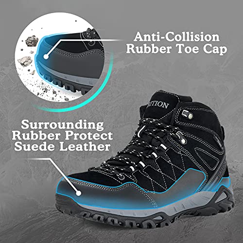 GRITION botas de montaña para hombre moto botas trekking de hombre de Nieve Senderismo Impermeables Deportes Trekking Zapatos Invierno,Zapatillas de Senderismo para Hombre
