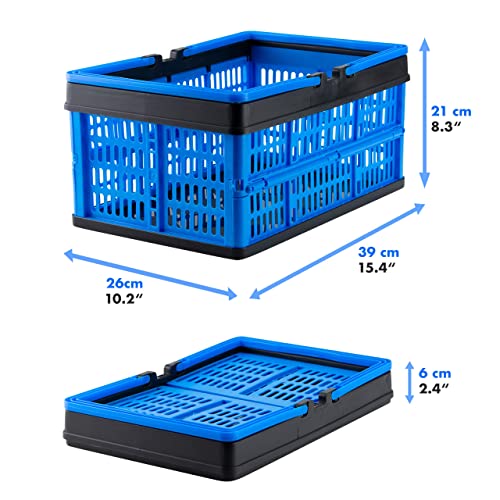 Grizzly 2 x Cajas Plegables con asas - 16 L - Cestas de almacenamiento - apilables