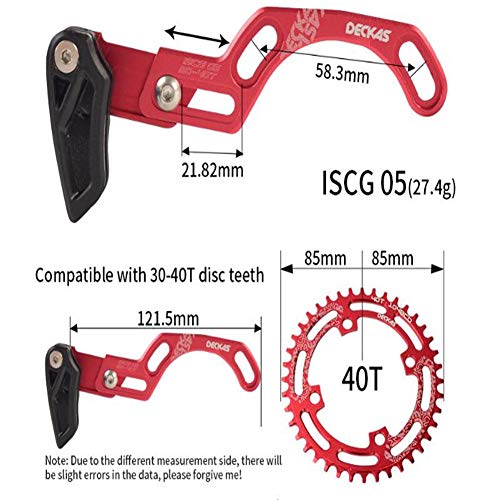 Grofitness Guía de cadena de bicicleta estrecho ancho 32T-40T protector de cadena de una sola velocidad para bicicleta (negro, ISCG05)