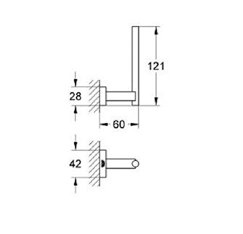 Grohe 40623001 Essence - Portarrollos de Pared, Acabado Cromado