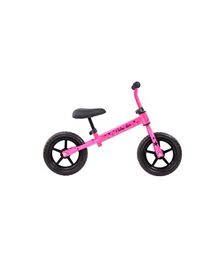 Grupo K-2 Bicicleta De Iniciación Sin Pedales para Niños con Cuadro de Acero Resistente con Manillar Ergonómico y Sillín Ajustable Rueda de 10" para Niños de 2 a 5 Años Rosa flúor