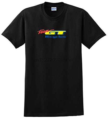 GT Bicycle T Shirt BMX Mountain Bike Race Road Cycling MTB Black White Retro