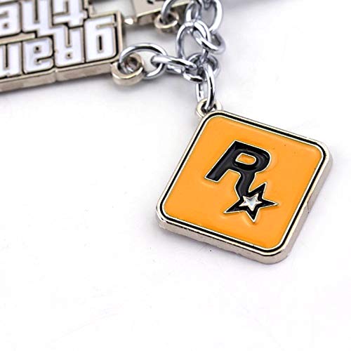 Gta V y Red Dead Redemption 2 Games Inspired - Colección de llaveros con logo de juegos, naranja (Logotipo principal de Gta V), Medium