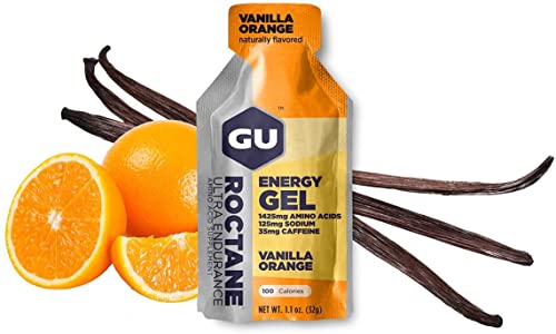 GU Energy Gel Energizante de Vainilla y Naranja - Paquete de 24 x 32 gr - Total: 768 gr