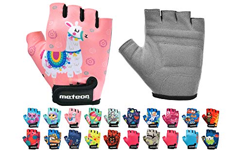 Guantes Bicicleta MTB BMX Ciclismo Montaña Carretera Fitness Gimnasio Bici Escalada Senderismo y Otros Deportes Guantes Deportivos Sin Dedos para Mujer y Hombre (JR S ~ 6,5-7cm, Lama)