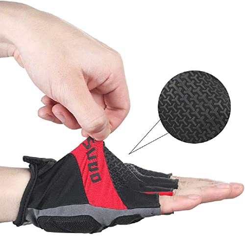 Guantes de bicicleta A prueba de golpes Guantes de bicicleta transpirables Gel Medio dedo Guantes de bicicleta de montaña Hombres y mujeres Deportes Accesorios para montar para bicicleta deportiva Pes