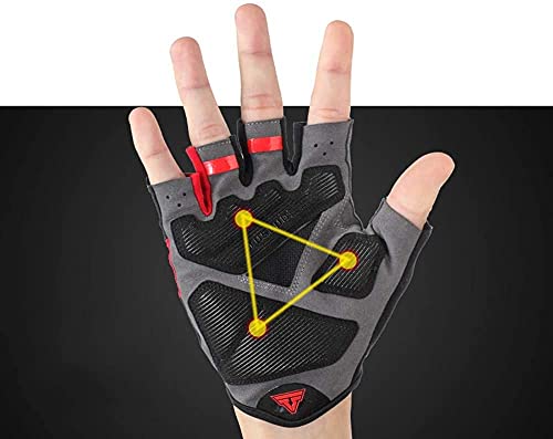 Guantes de bicicleta A prueba de golpes Guantes de bicicleta transpirables Gel Medio dedo Guantes de bicicleta de montaña Hombres y mujeres Deportes Accesorios para montar para bicicleta deportiva Pes