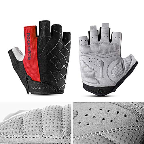 Guantes de Bicicleta Medio Dedo a Prueba de Golpes y Transpirables Guantes de Bicicleta de montaña para Bicicleta de Carretera para Hombres y Mujeres Equipos de Bicicleta Deportiva - S107, S, A2