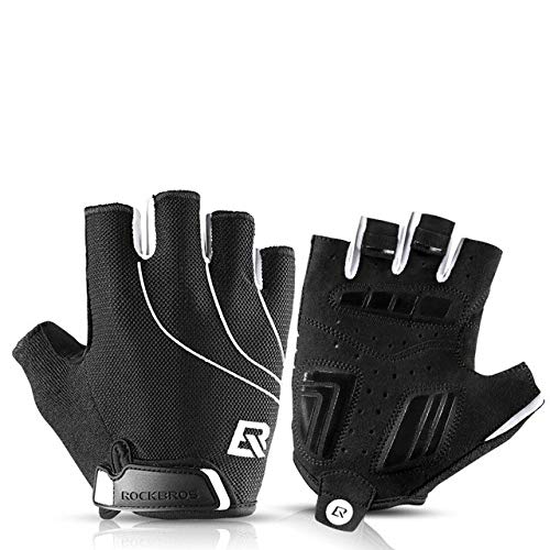 Guantes de Bicicleta Medio Dedo a Prueba de Golpes y Transpirables Guantes de Bicicleta de montaña para Bicicleta de Carretera para Hombres y Mujeres Equipos de Bicicleta Deportiva - S107, S, A2