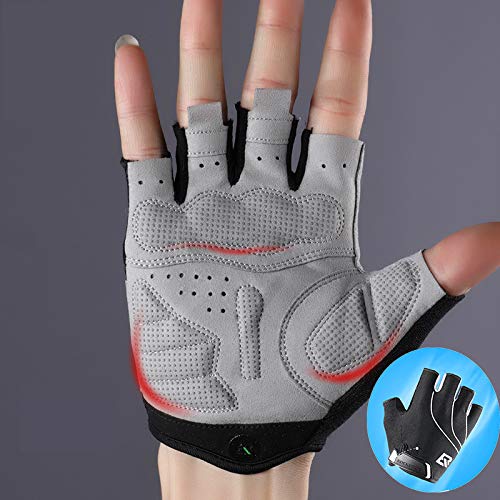 Guantes de Bicicleta Medio Dedo a Prueba de Golpes y Transpirables Guantes de Bicicleta de montaña para Bicicleta de Carretera para Hombres y Mujeres Equipos de Bicicleta Deportiva - S107, S, A2