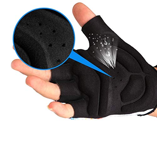 Guantes de Bicicleta Medio Dedo Hombres y Mujeres Verano Bicicleta de montaña Guantes de Bicicleta Carretera montaña Transpirable Guantes de Bicicleta a Prueba de Golpes - Negro, M