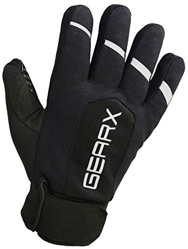 Guantes de ciclismo, a prueba de agua, térmicos, reflectantes, con sujeción de gel, color negro, tamaño XL