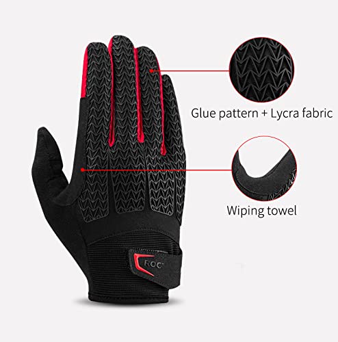 Guantes de Ciclismo a Prueba de Viento Pantalla táctil Montar MTB Bicicleta Guantes térmicos Motocicleta cálida Invierno Otoño Guantes de Bicicleta -a71-S