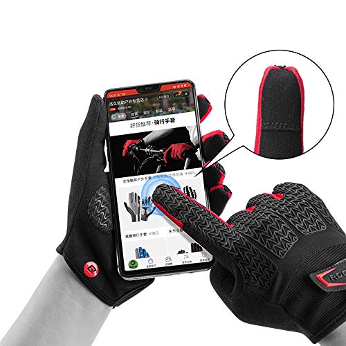 Guantes de Ciclismo a Prueba de Viento Pantalla táctil Montar MTB Bicicleta Guantes térmicos Motocicleta cálida Invierno Otoño Guantes de Bicicleta -a71-S