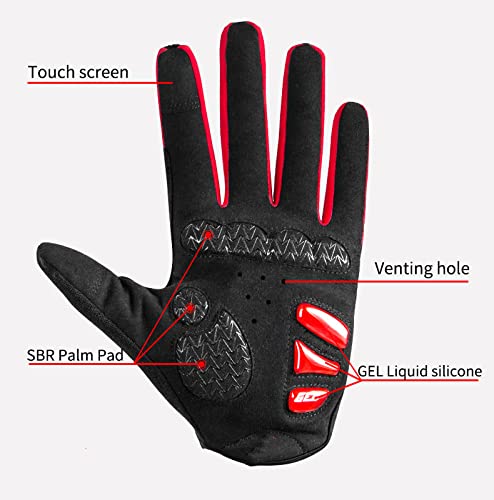 Guantes de Ciclismo a Prueba de Viento Pantalla táctil Montar MTB Bicicleta Guantes térmicos Motocicleta cálida Invierno Otoño Guantes de Bicicleta -a129-XL