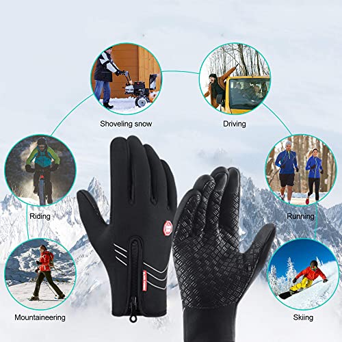 Guantes de ciclismo cálidos con bandas reflectantes, guantes térmicos antideslizantes unisex para la pantalla táctil para ciclismo, el ciclismo, la conducción, la carrera, el esquí y la pesca