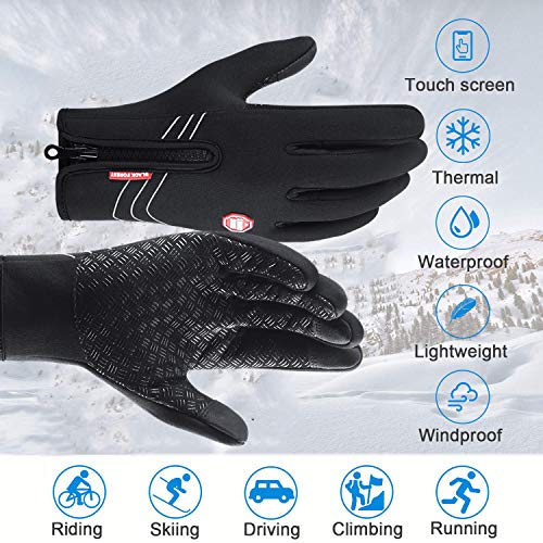 Guantes de ciclismo cálidos con bandas reflectantes, guantes térmicos antideslizantes unisex para la pantalla táctil para ciclismo, el ciclismo, la conducción, la carrera, el esquí y la pesca