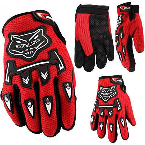 Guantes de Deportes de Invierno de Niños Guantes Deportivos de Carreras de Potencia Guantes de Motocross Guantes de Ciclismo de Invierno para Montar en Bicicleta Senderismo Niños (Rojo)