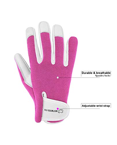 Guantes de jardinería de cuero para mujer y hombre, a prueba de espinas, guantes de trabajo para jardín, rosa