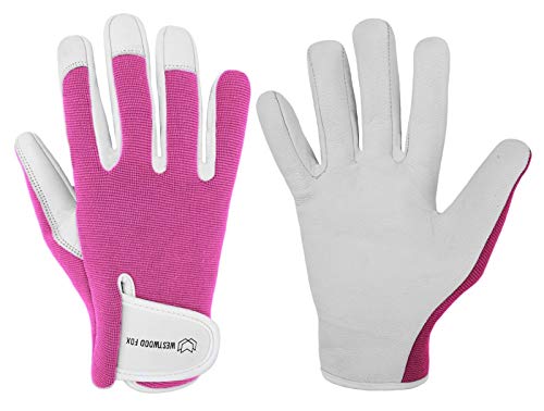 Guantes de jardinería de cuero para mujer y hombre, a prueba de espinas, guantes de trabajo para jardín, rosa