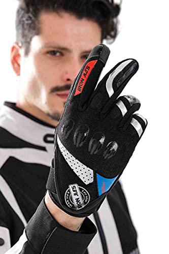 Guantes de Moto, Dedo Completo Guantes de Moto con Pantalla Táctil Guantes de Nudillos