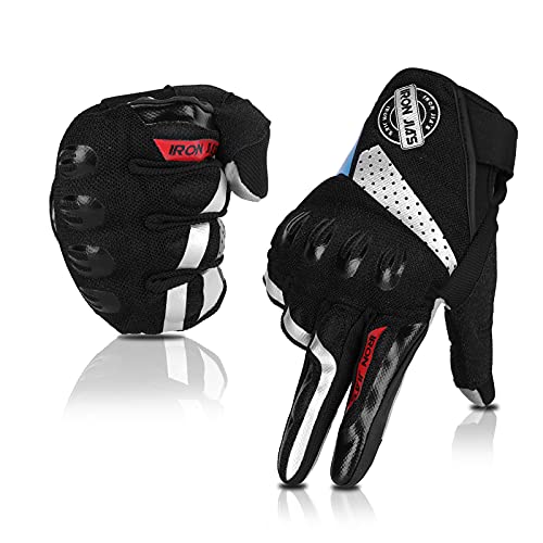 Guantes de Moto, Dedo Completo Guantes de Moto con Pantalla Táctil Guantes de Nudillos