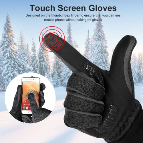 Guantes Invierno Ciclismo Hombre Mujer - Guantes de Pantalla Táctil Antideslizantes para Frio Ciclismo Running Bici Moto MTB para movil Tactiles Regalos Originales Amigo Navidad