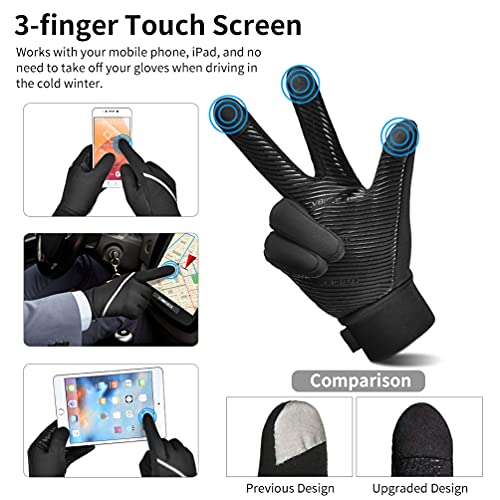 Guantes Invierno Ciclismo Hombre Mujer - Guantes Termicos para Frio con Reflectante Moto Ciclismo Running Bici MTB para movil Tactiles Regalos Originales Amigo Navidad Adolescentes Madres Padre