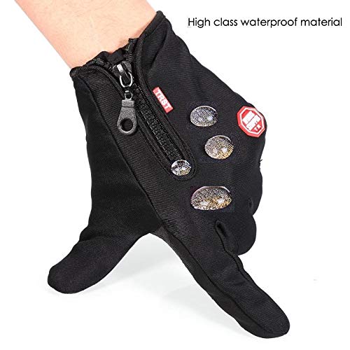 Guantes Invierno, Hombre Mujer Guantes Termicos para frio moto ciclismo running bici gym, Guantes para Pantalla Táctil, Impermeables y Resistentes al Viento, Cálidos y Antideslizantes