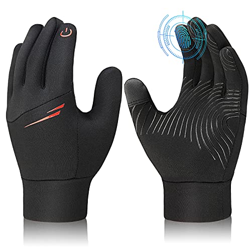 Guantes térmicos de ciclismo de invierno para niñas - Pantalla táctil para niños Guantes negros para nieve para bicicleta Entrenamiento al aire libre para niños Correr Montar Esquí 6-8 años