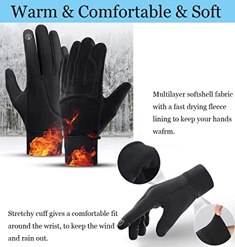Guantes térmicos de invierno, guantes con pantalla táctil para hombres,mujeres,antideslizantes,impermeables,resistentes al viento,para ciclismo,correr,conducción,escalada y deportes al aire libre etc