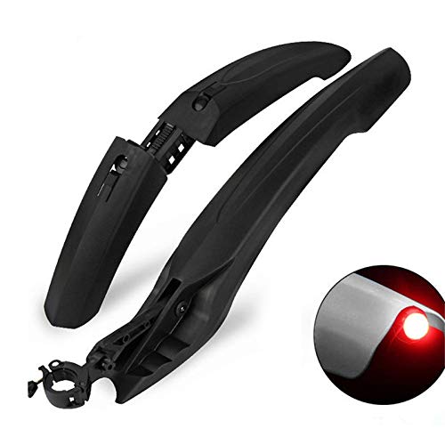 Guardabarros de bicicletas Fender bicicleta del lanzamiento rápido de la bicicleta Defensas traseras con LED de luz de ciclismo alas de barro guardia de bicicletas duradero Fender Accesorios de bicicl