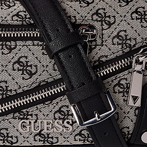 Guess Shoulder Bag, Frankie Top Zip-Bolso Bandolera para Mujer, Logotipo Negro, Einheitsgröße