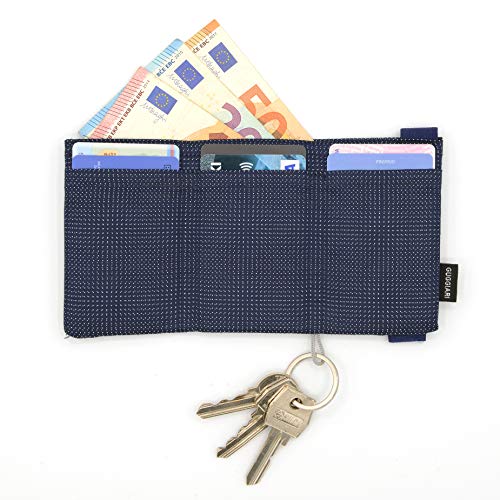 GUGGIARI®Tarjetero en Microfibra para Tarjetas de Crédito - Mini Cartera Anti RFID para Hombre - Billetera Ligera y Compacta-Billetes, Tarjetas, Llaves estarán Seguras en la Cartera Antirrobo(Pindot)