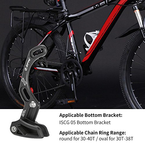 Guía de Cadena Aleación de Aluminio Guía de Cadena Montaje Directo Plato Guardia para ISCG 05 Soporte Inferior Bicicleta Accesorio(Black)