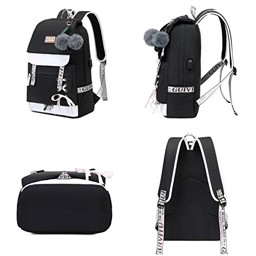 GUIVITU Mochila Escolar Niñas Escolares Bolsa Niños Juveniles Colegio Portatil Grandes Estudiantes Espaciosa Casual Daypack Backpack Adolescentes Viaje Universitaria Estuche 2 piezas