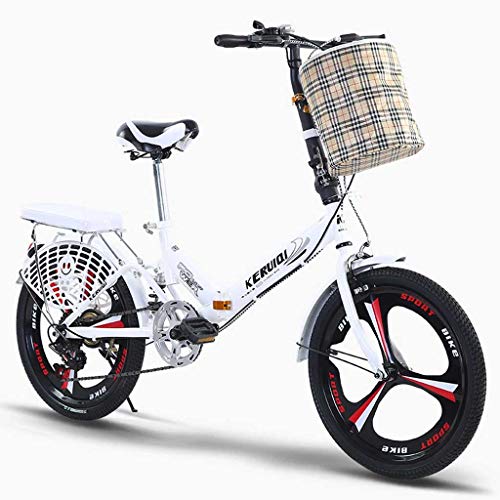 GUOE-YKGM Portátil De Bici Plegable De La Mujer Bicicletas Híbrido Compacto De Bicicletas Urban Commuter 20 Pulgadas, Llantas De 6 Velocidades - Doblado En 15 Segundos