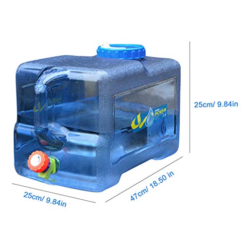 Gusengo 22L Bidón Plástico con Grifo, Dispensador Agua Bidones para Dosificador, Tapa Perforada Engrosada, PC Cubo Portátil para Coche Autónomo, Tanque De Almacenamiento De Agua