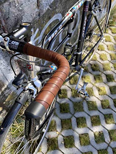 Gusti Adri V - Cinta para manillar de bicicleta (157 cm, cuero), color marrón oscuro