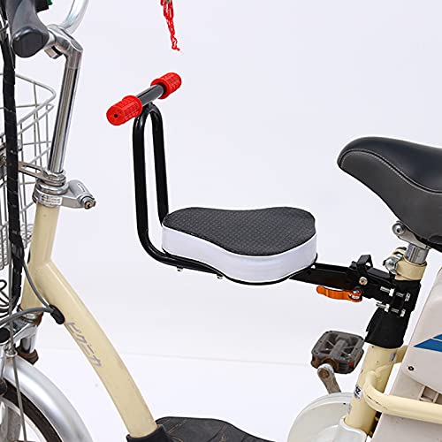 GUTYRE Asiento Delantero, Asiento Infantil para Bicicleta Eléctrica, Asiento De Seguridad para Bicicleta Plegable, Asiento Infantil Delantero Plegable Retráctil Portátil,Rojo