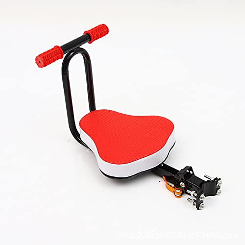 GUTYRE Asiento Delantero, Asiento Infantil para Bicicleta Eléctrica, Asiento De Seguridad para Bicicleta Plegable, Asiento Infantil Delantero Plegable Retráctil Portátil,Rojo