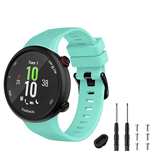 GVFM Correa Compatible con Garmin Forerunner 45, Pulsera Deportiva de Silicona de Repuesto para Forerunner 45 y Swim 2 (Azul Verdoso)