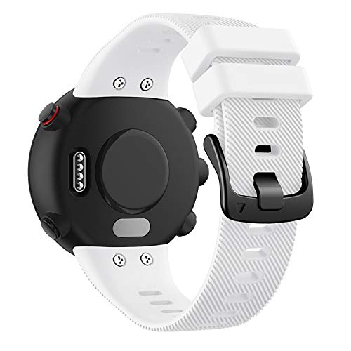 GVFM - Correa compatible con Garmin Forerunner 45s, pulsera deportiva de silicona de repuesto, blanco