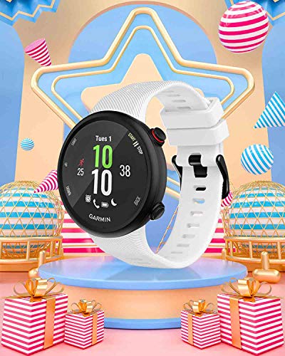 GVFM - Correa compatible con Garmin Forerunner 45s, pulsera deportiva de silicona de repuesto, blanco